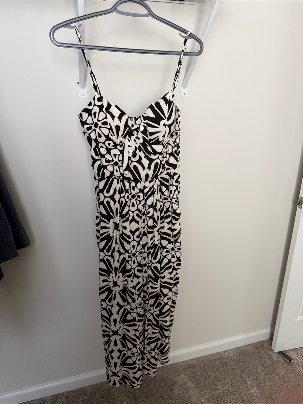 Black & White Floral jumpsuit  - Spaghetti Strap